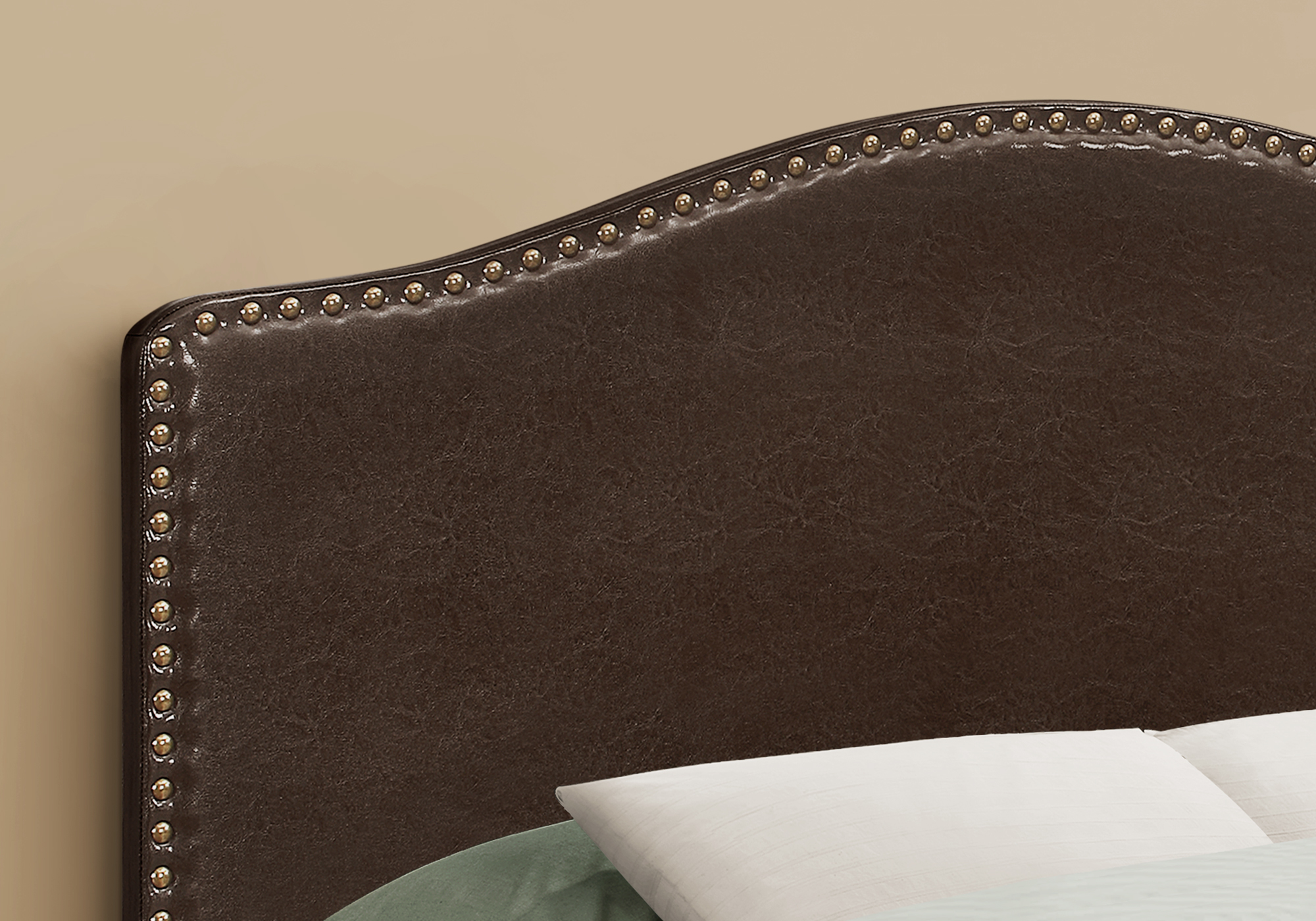 Bed - Full Size, Brown Leather-Look Headboard Only